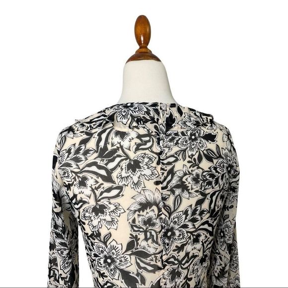 For Love & Lemons Gracie Black Floral Mini Dress Size Small Ruffle Bell Sleeves - Picture 9 of 13